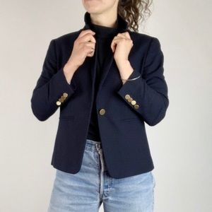 NWT Ann Taylor Navy Textured Single Button Blazer Jacket size 8